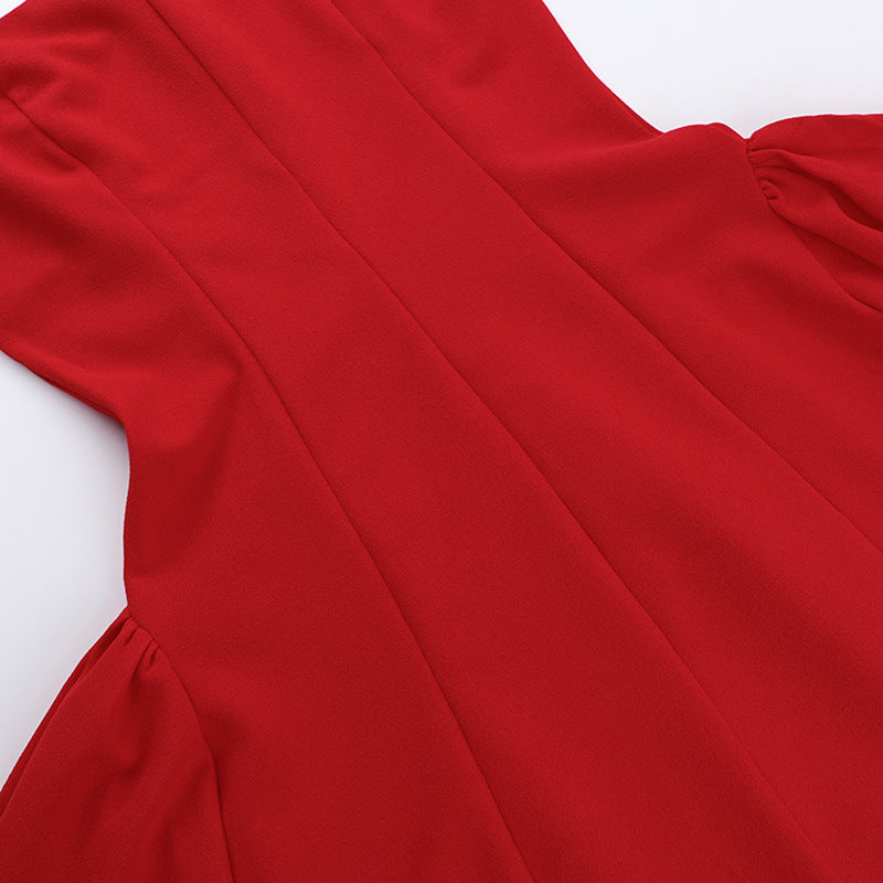 Square Neck Slim Fit Waist A-Line Vest Dress