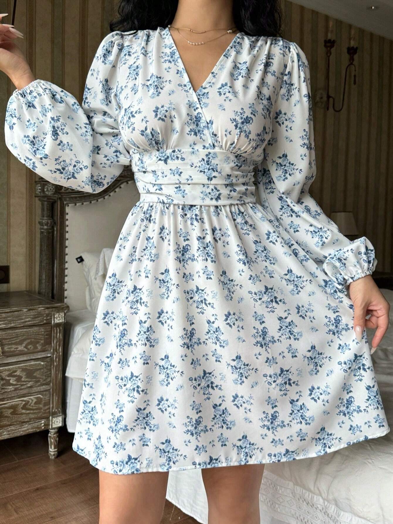 chaya white long sleeve min dress