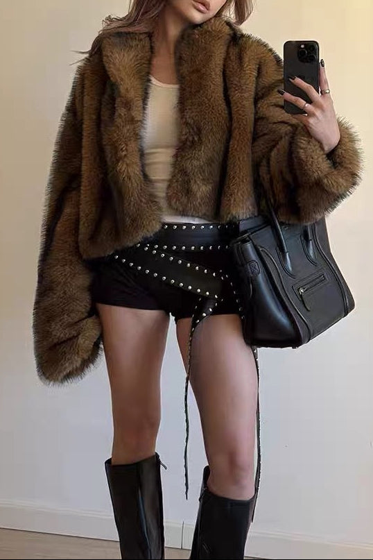 fur imitation short thickened coat