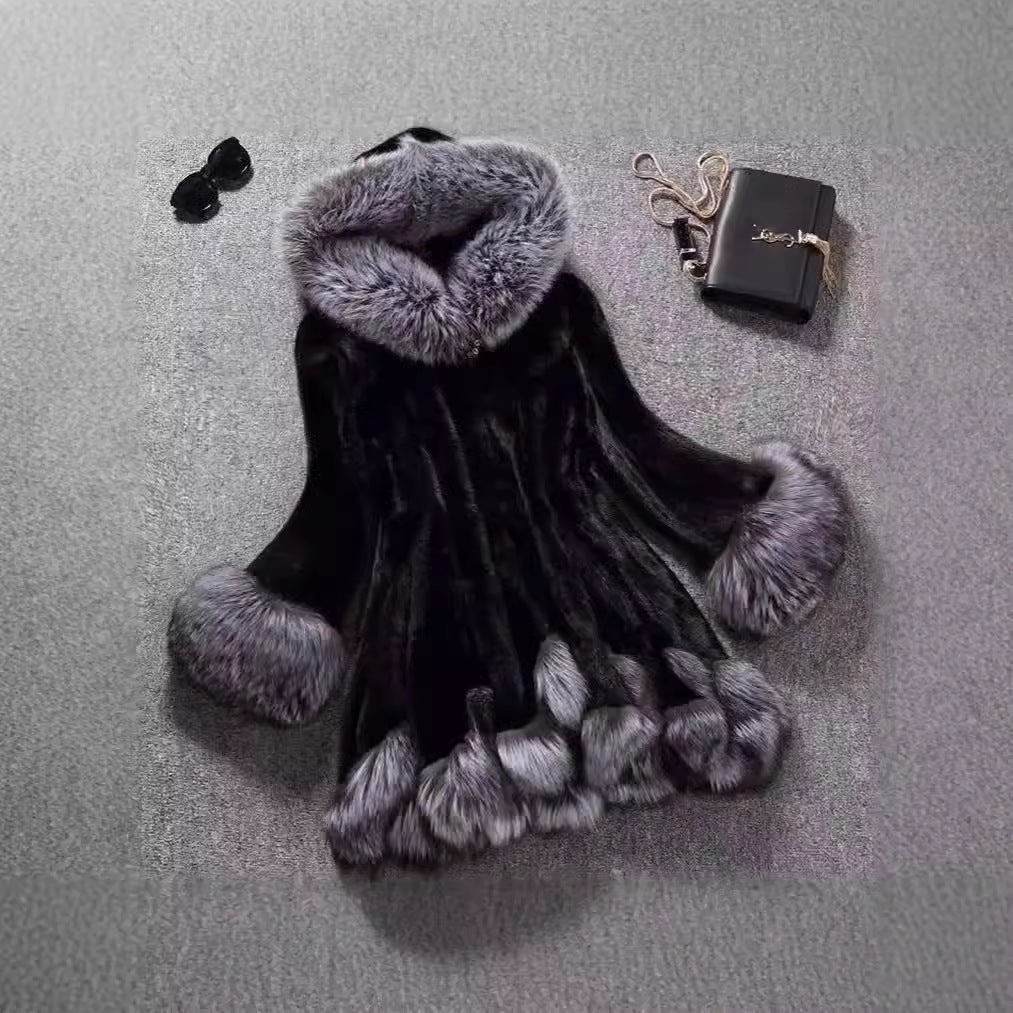 imitation fox fur collars hooded coats