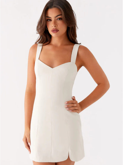 peach heart neck back cut-out strap wide slip dress