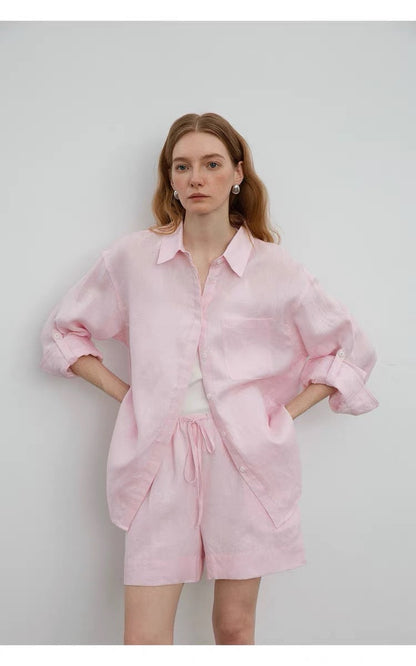 Summer/Lazy Style Linen Oversized Shirt