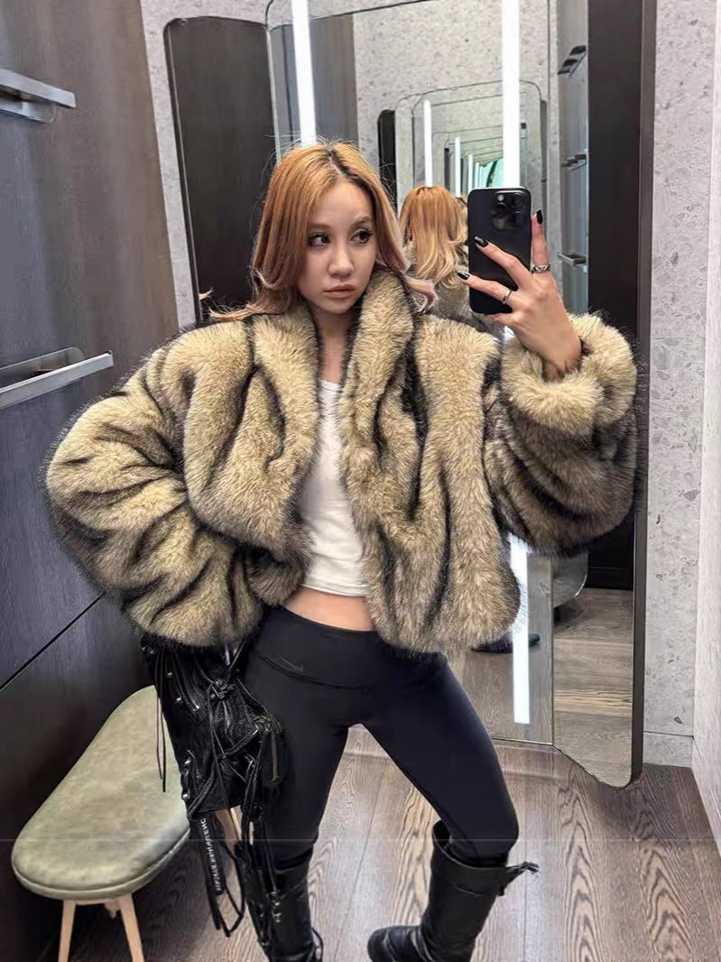 fur imitation short thickened coat