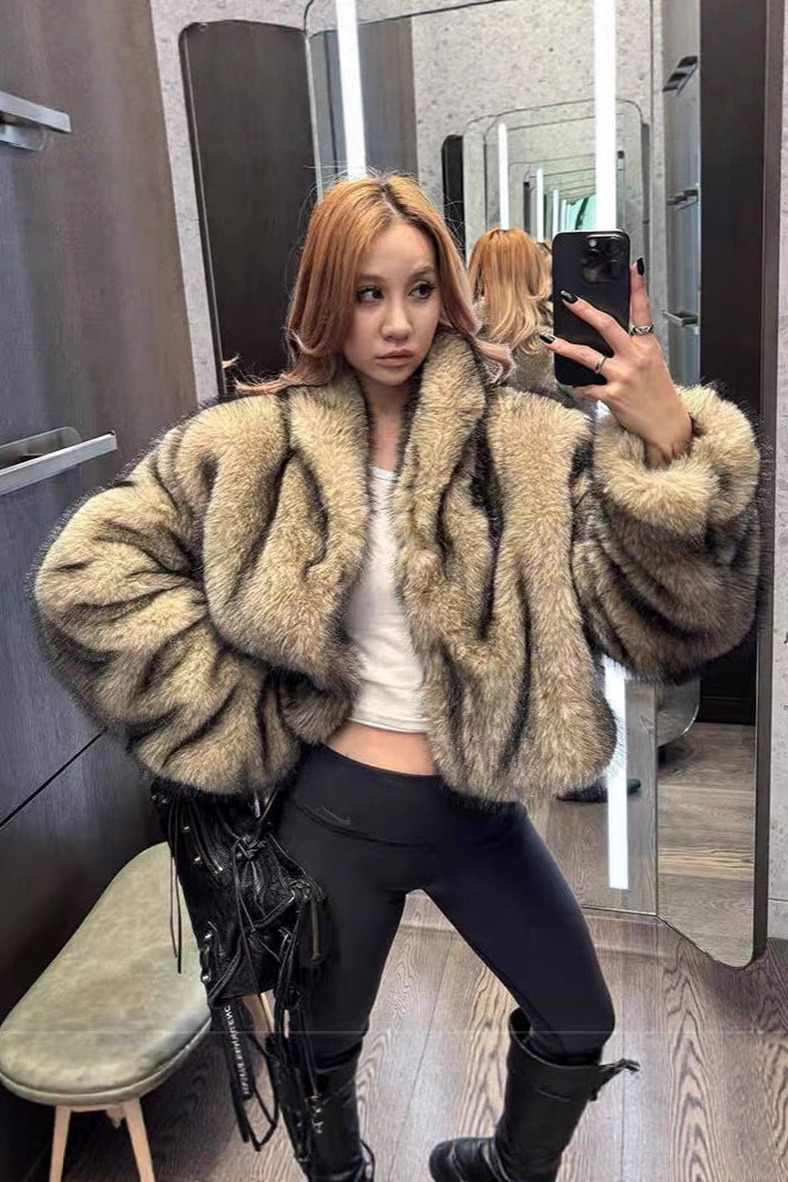 fur imitation short thickened coat