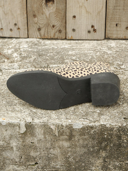 Fine point leopard mid-seam zip-up Chelsea shoes