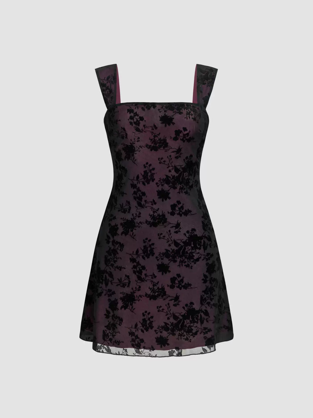 black floral lace mini dress