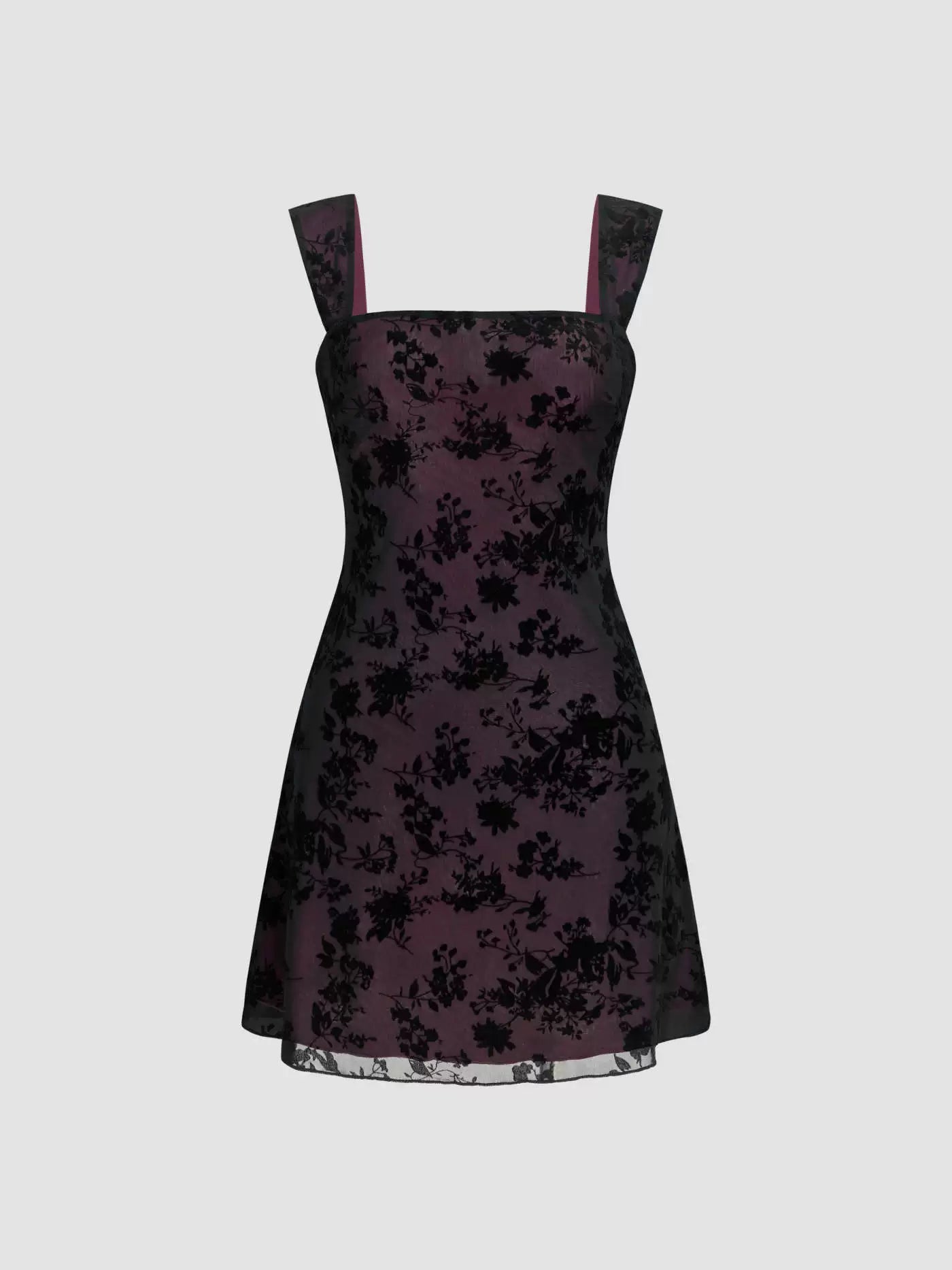 black floral lace mini dress