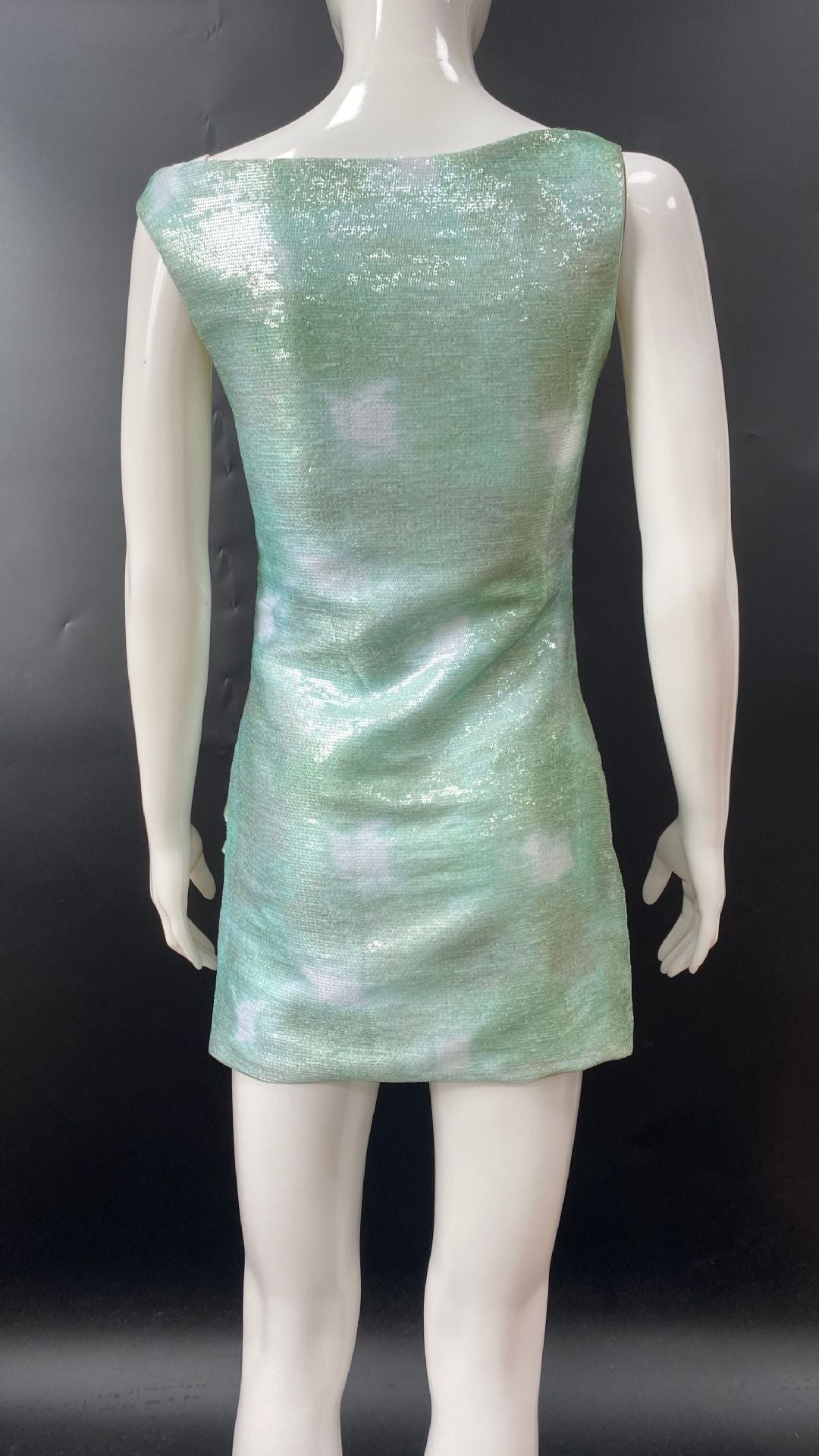 Off-shoulder sequined suspender bodycon mini dress