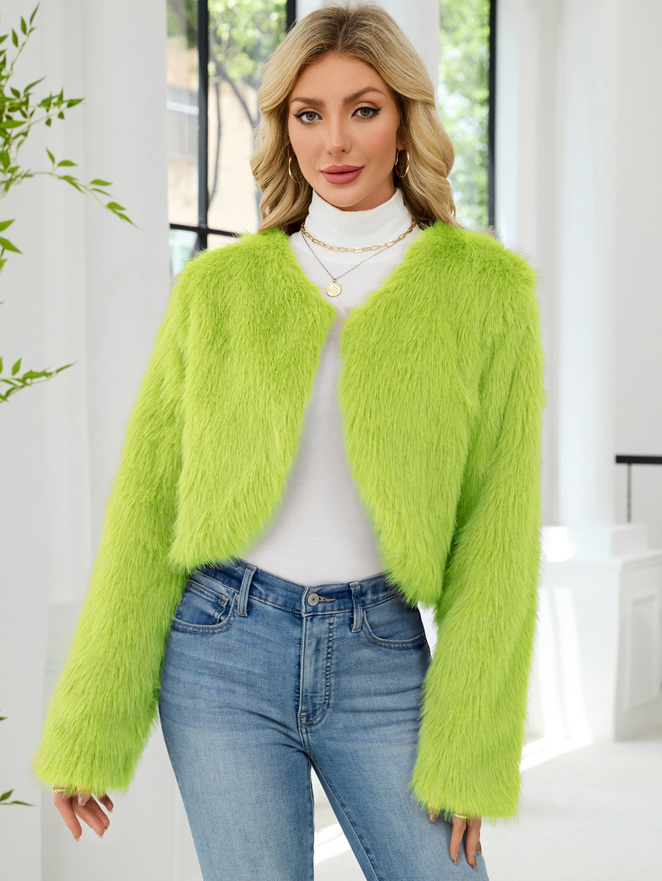 victoria Imitation Fur Top Short Jacket