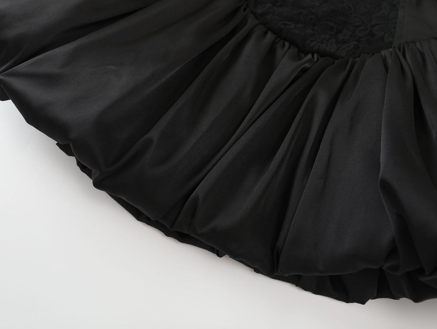 black Lace-Waist Spaghetti Strap Dress