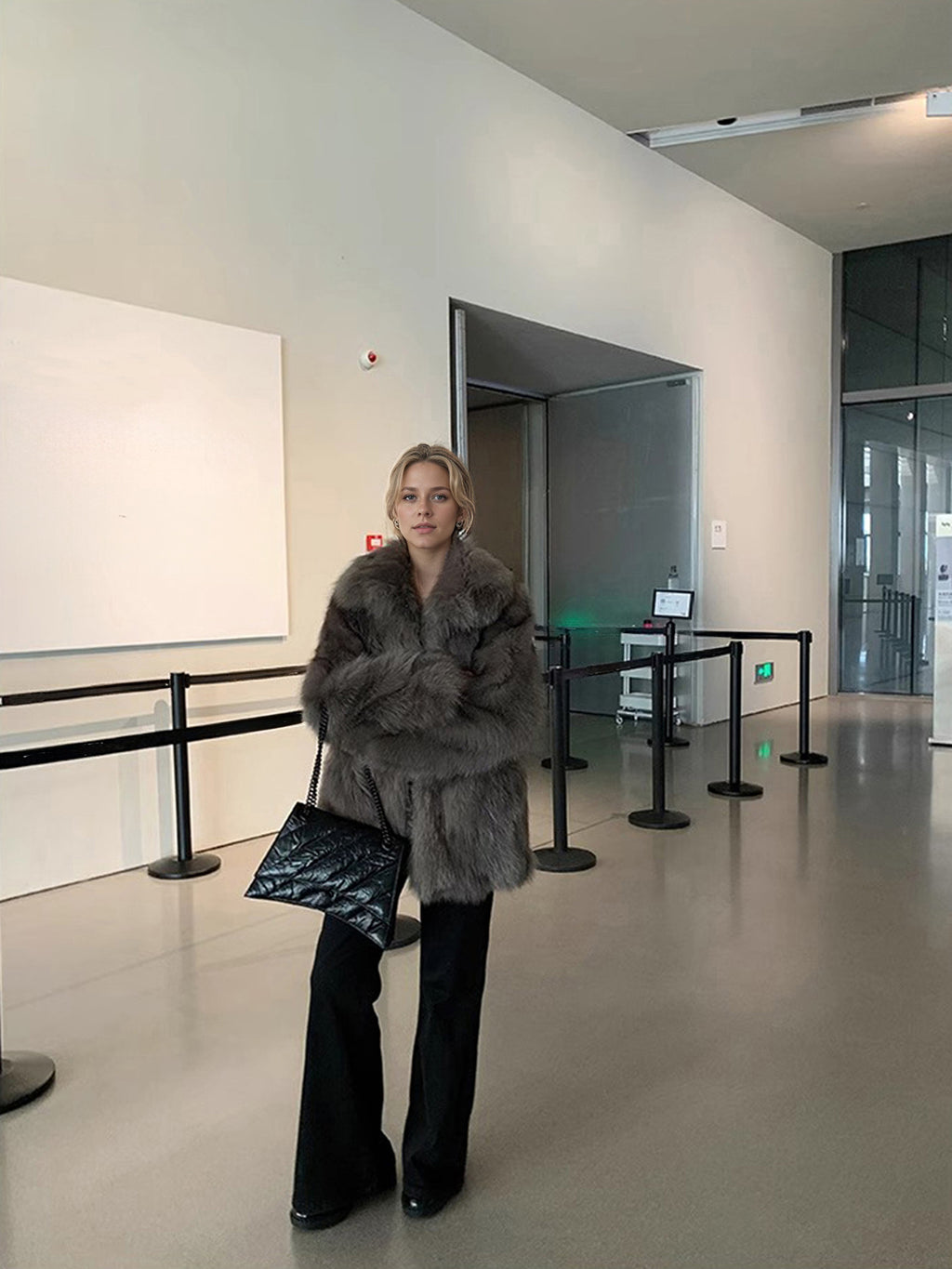 imitation fox fur thickened jacket