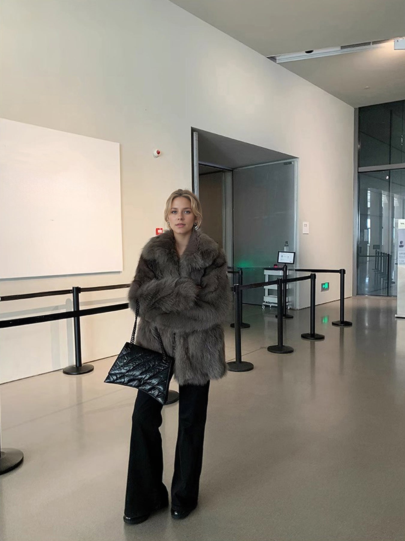 imitation fox fur thickened jacket