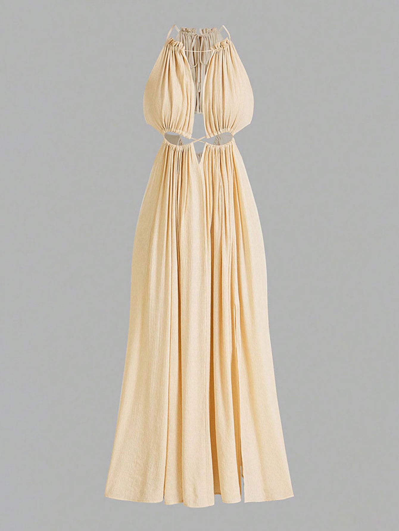 damla apricot Halter midi dress