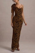 Leopard print slip maxi dress