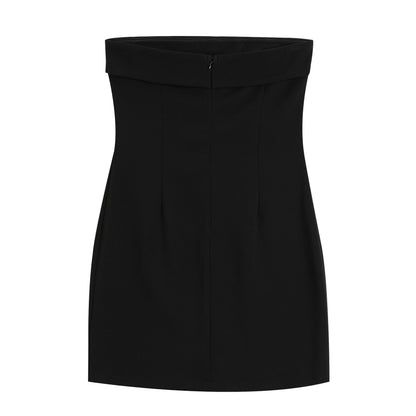 dominic off-shoulder mini dress in black