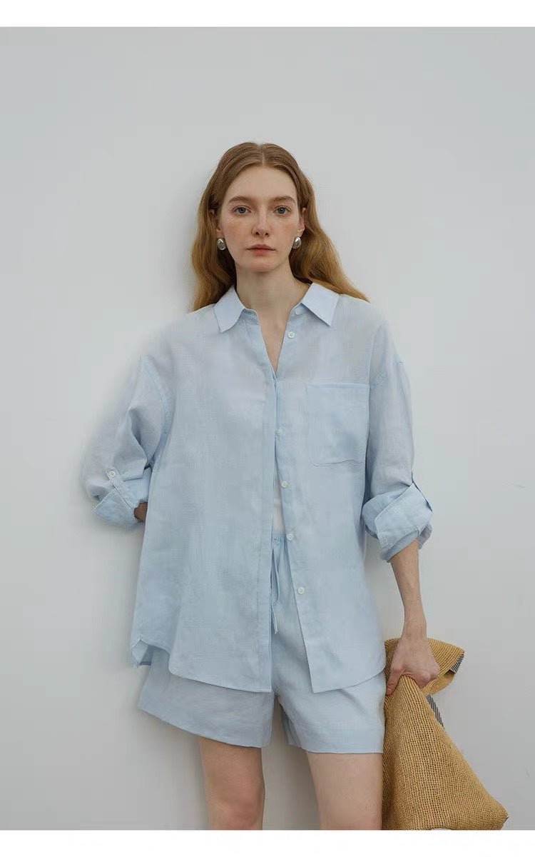 Summer/Lazy Style Linen Oversized Shirt