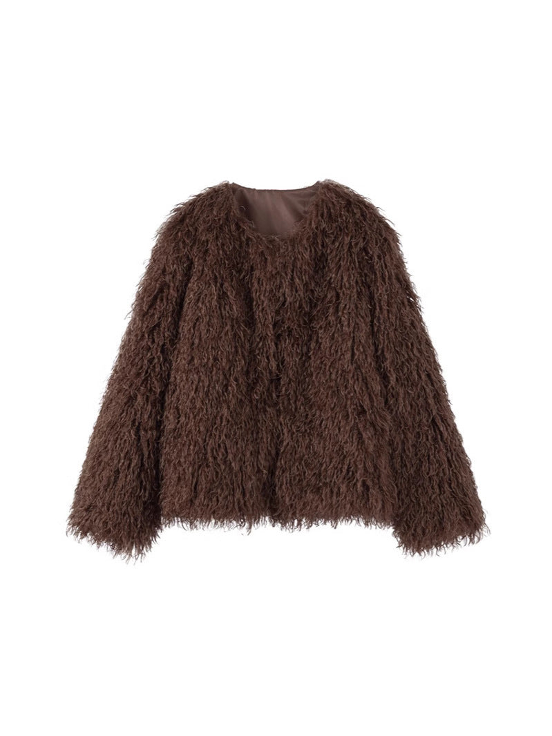 jacket short imitation fur