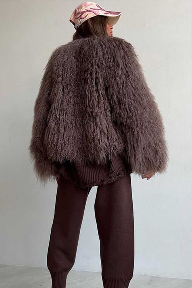 jacket short imitation fur