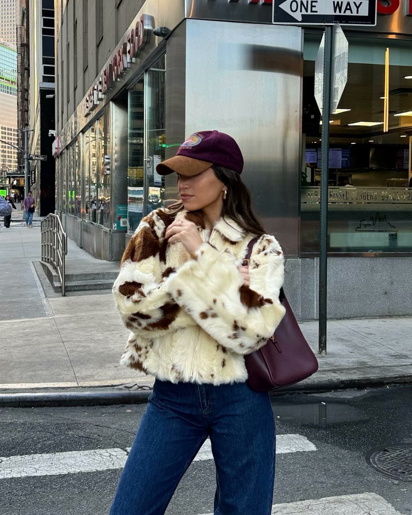 leopard print fur coat