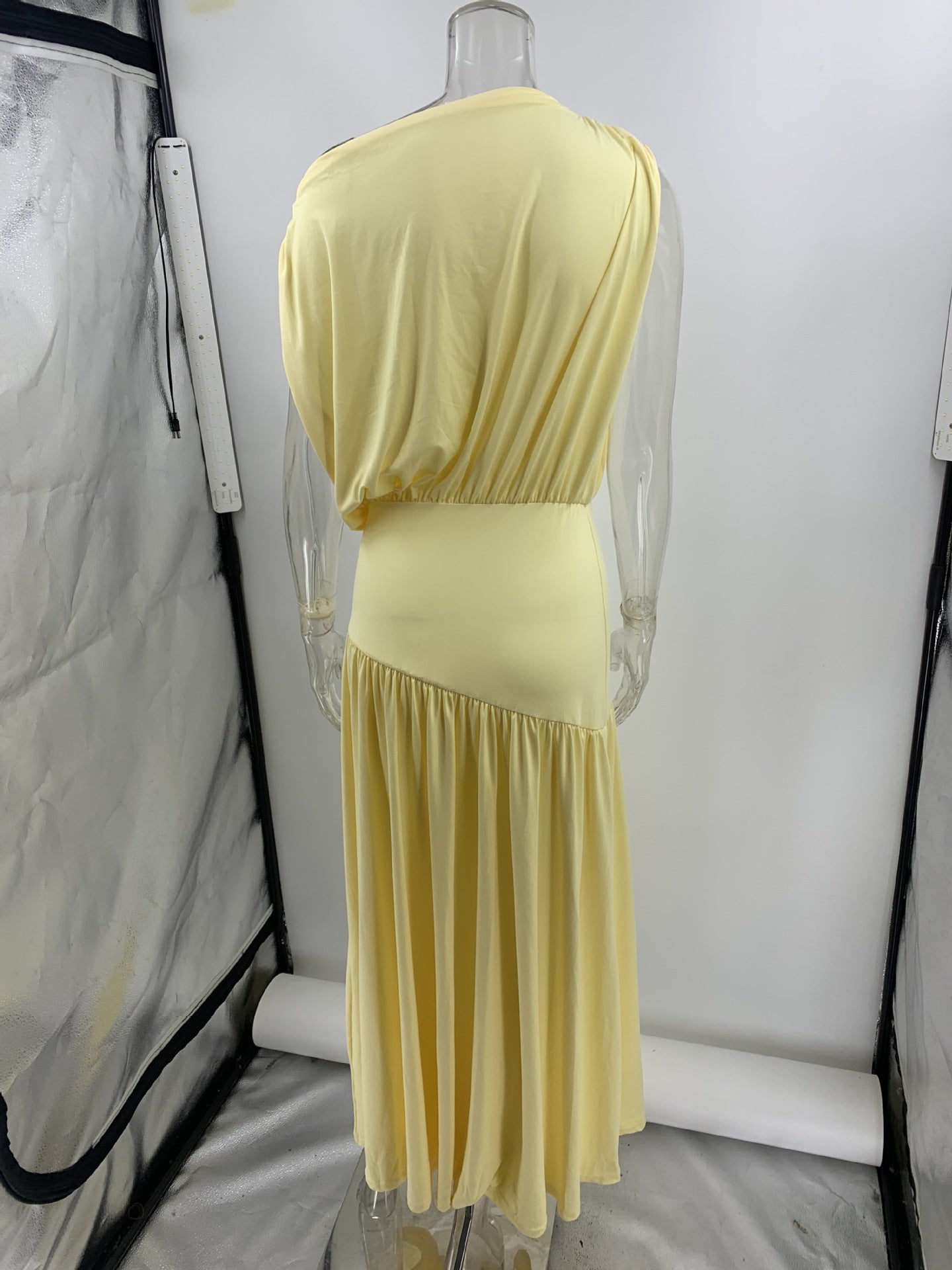 yellow Off-the-Shoulder maxi Dress