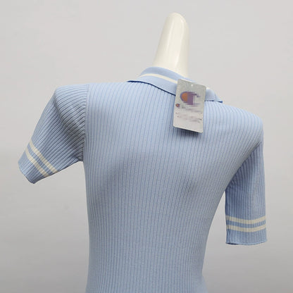 knitted short-sleeved hip-hugging dresses