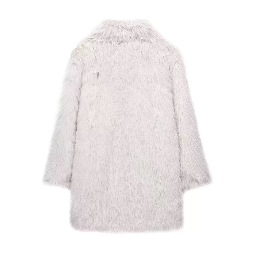 Mid-length fur imitation coat
