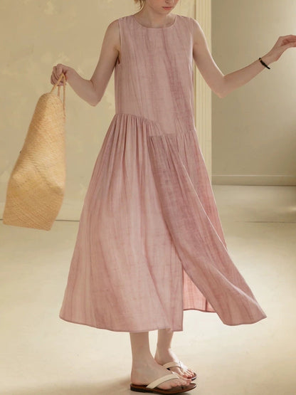 Tie-dye Lyocell blend midi dress - pink