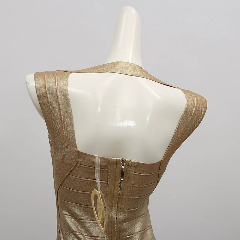 paint surface bandage skirt knitted dress