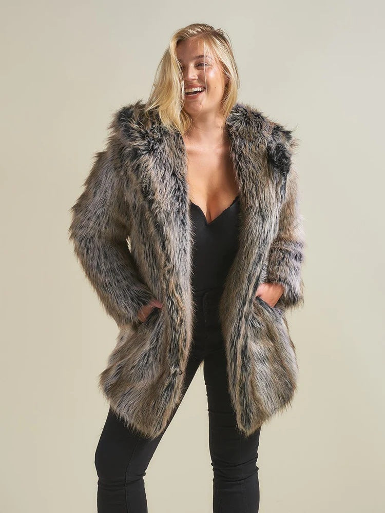 faux fox fur coats with cartoon rabbit ears