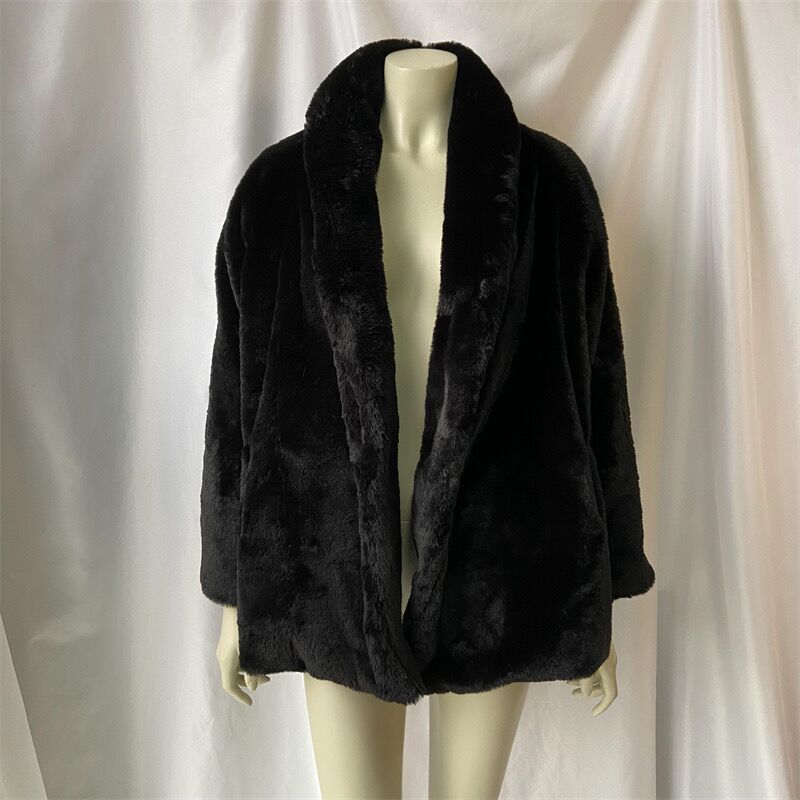 hot girl imitation fur mid-length coat