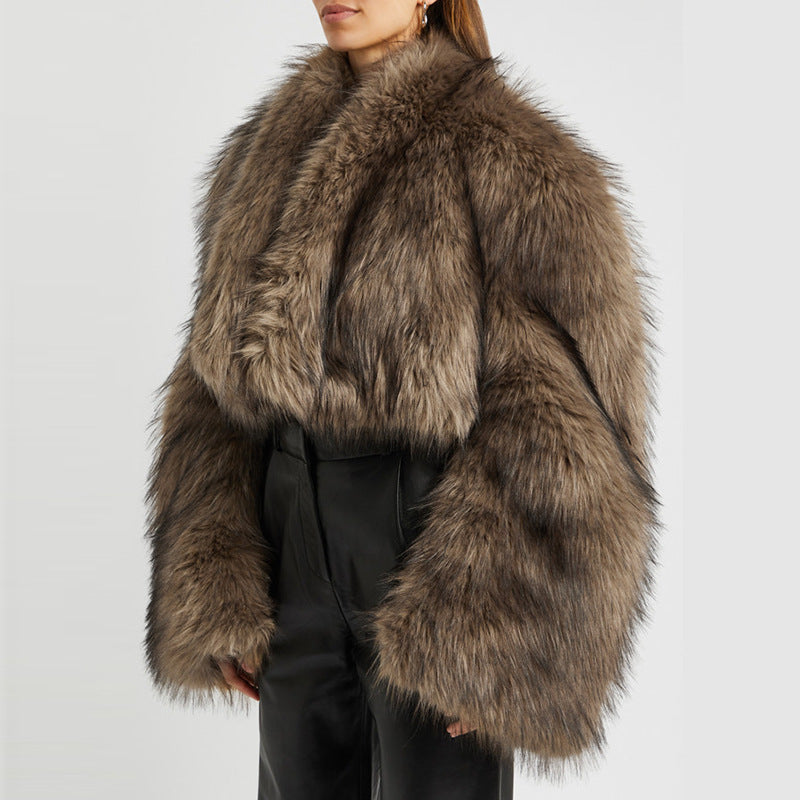 Faux Fur Jacket Cropped