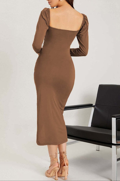 alice brown V-neck midi dress
