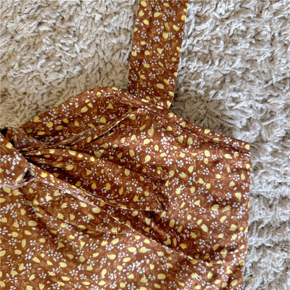 floral cropped suspender