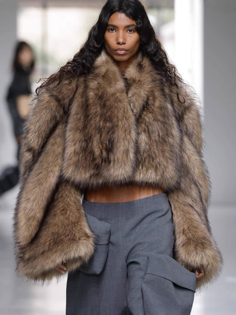 Faux Fur Jacket Cropped