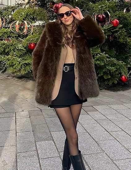 Lily Faux Fur Fur Jacket Mid-length Warm Coat
