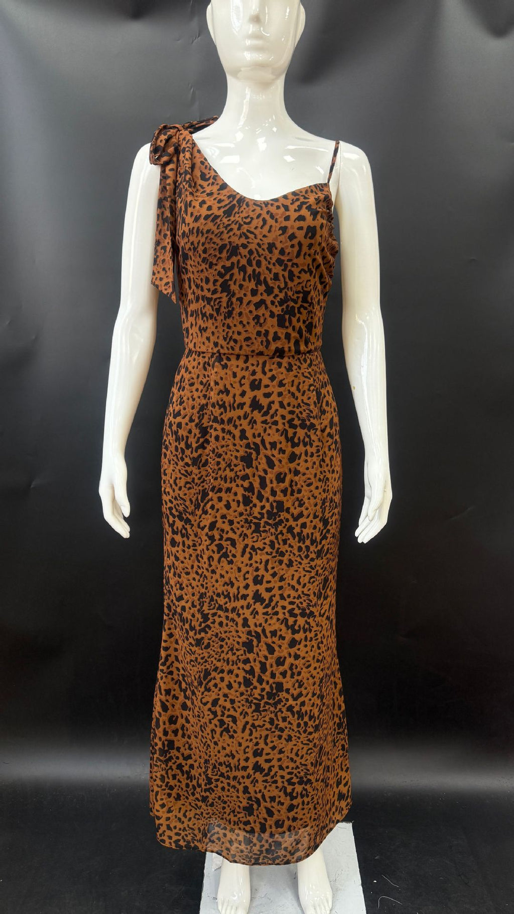 Leopard print slip maxi dress