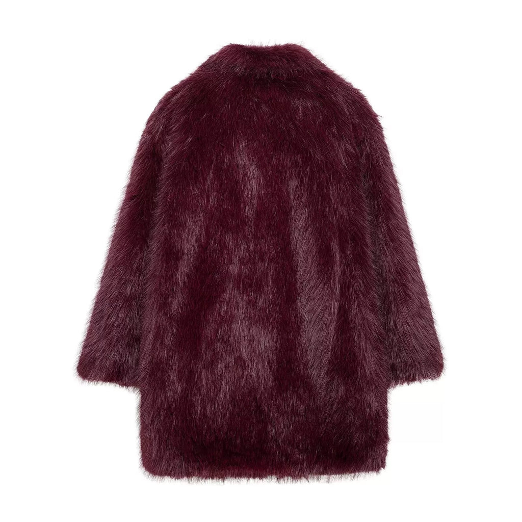 Mid-length fur imitation coat