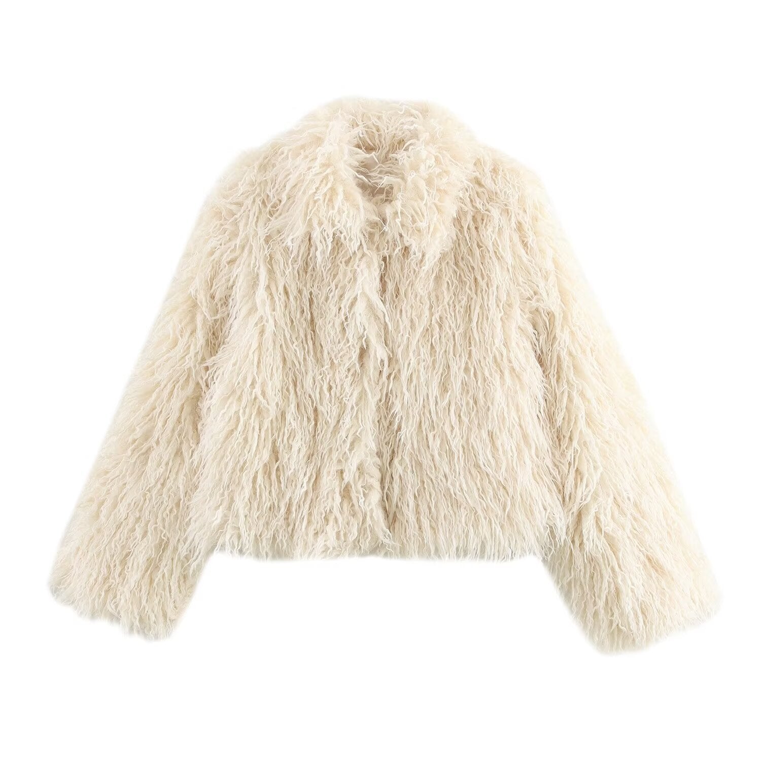 michaelia fur lapel jacket in white