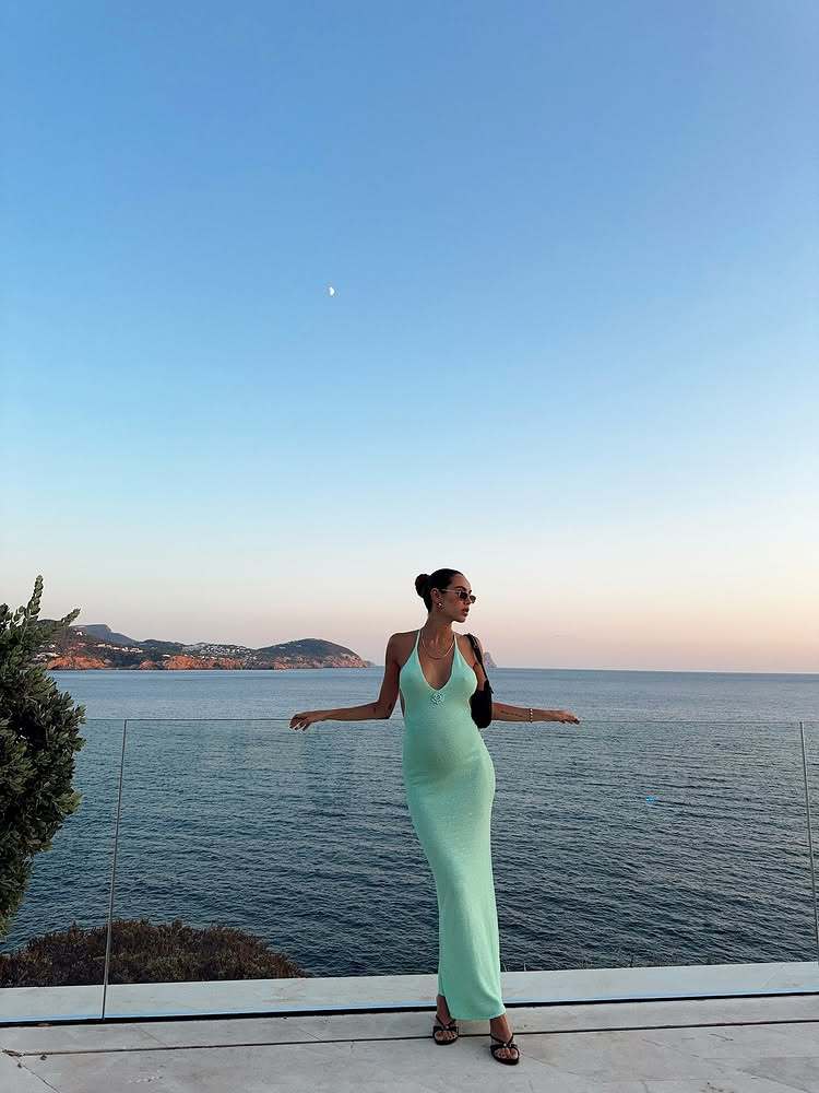 Floral Slip maxi Dress in mint