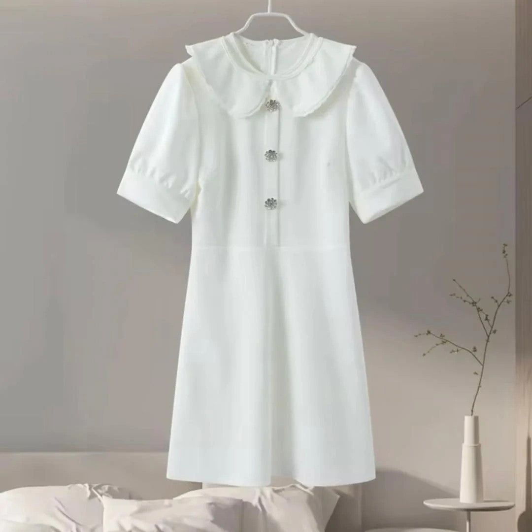 jamie white short-sleeved mini dress