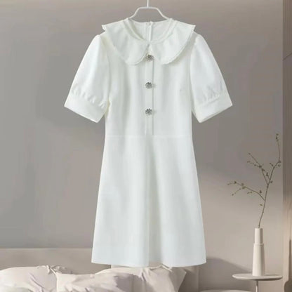 jamie white short-sleeved mini dress
