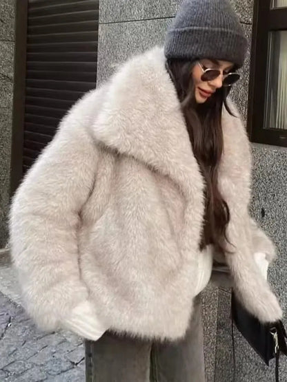 mag lambswool thick fur coat