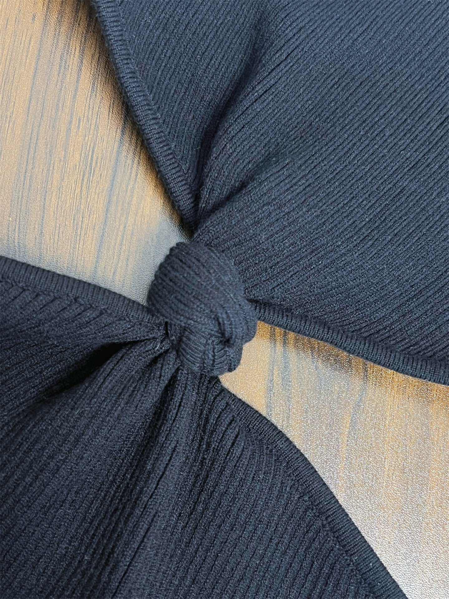 black knitted bandeau waistless dress