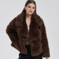 imitation fox fur short fur coat