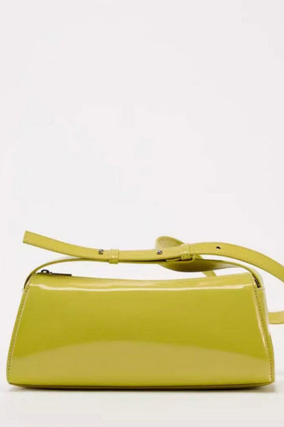 Jamie Mirror Leather Baguette Bag