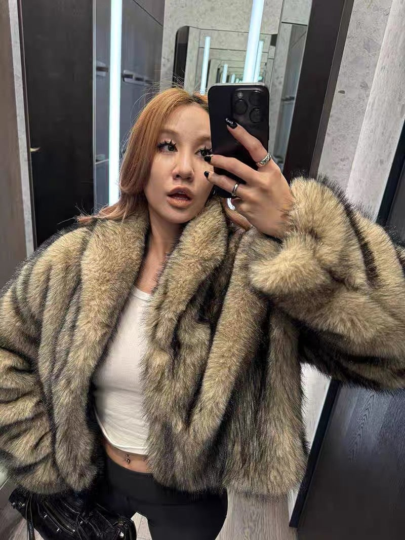 fur imitation short thickened coat