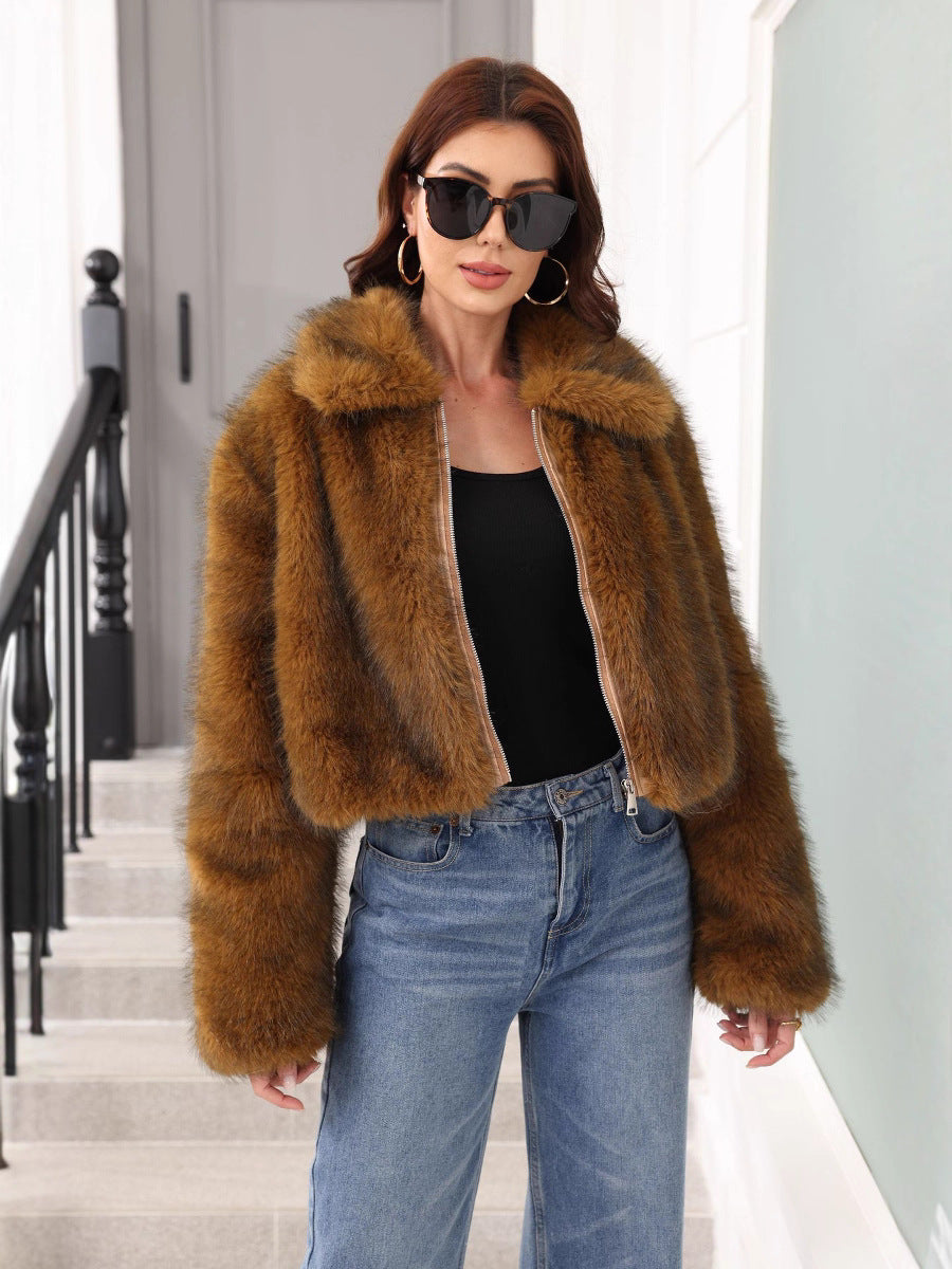 samantha imitation fur jacket
