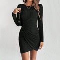 mandy black long sleeve mini dress
