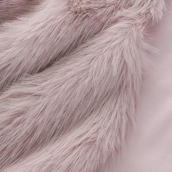 faux fur coat long sleeve collarless jacket