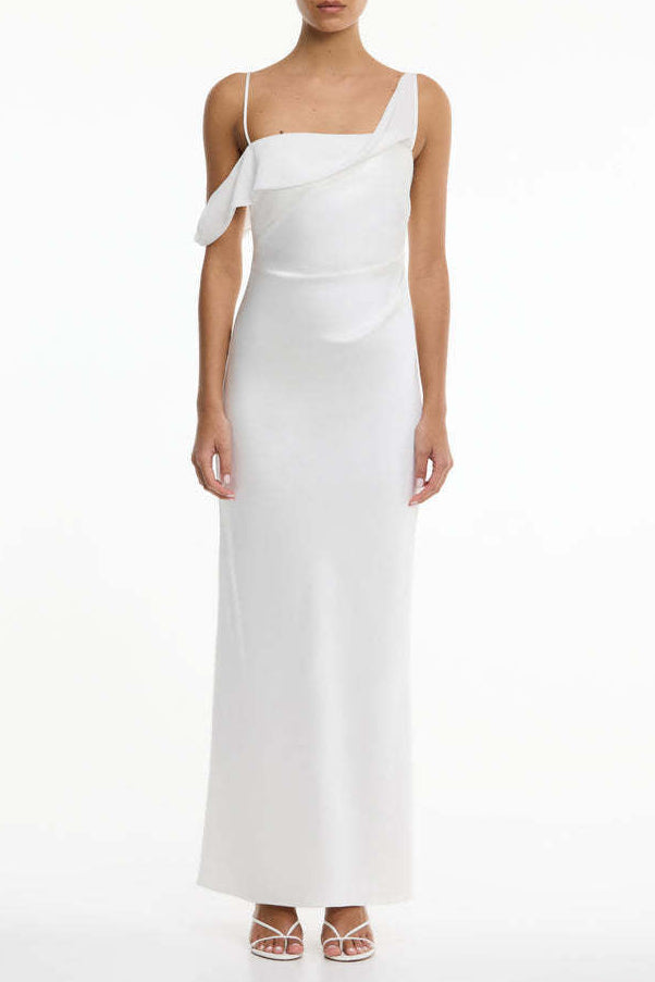 white Satin Fashion Sexy Slim Slip Dress